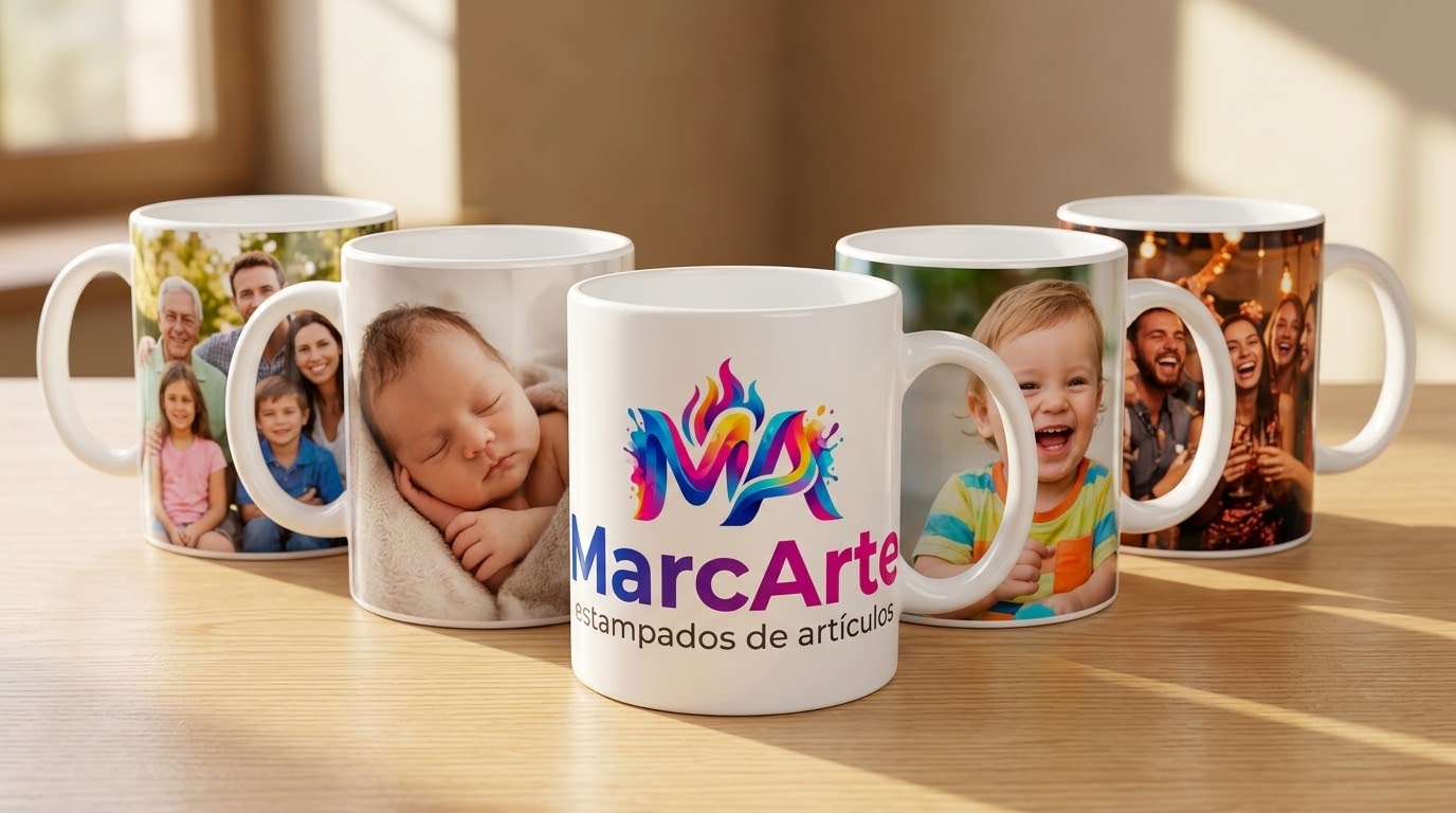 Taza personalizada terminada con fotografía impresa